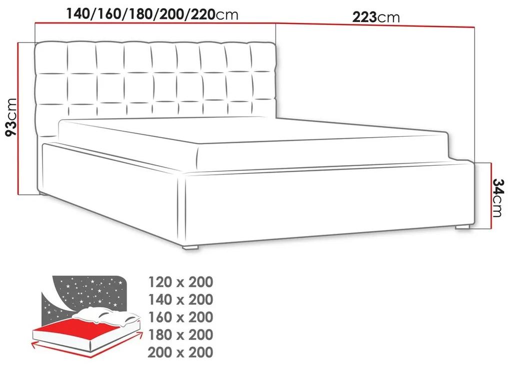 Κρεβάτι Pomona 106, Διπλό, Τυρκουάζ, 160x200, Ταπισερί, Τάβλες για Κρεβάτι, 180x223x93cm, 127 kg | Epipla1.gr