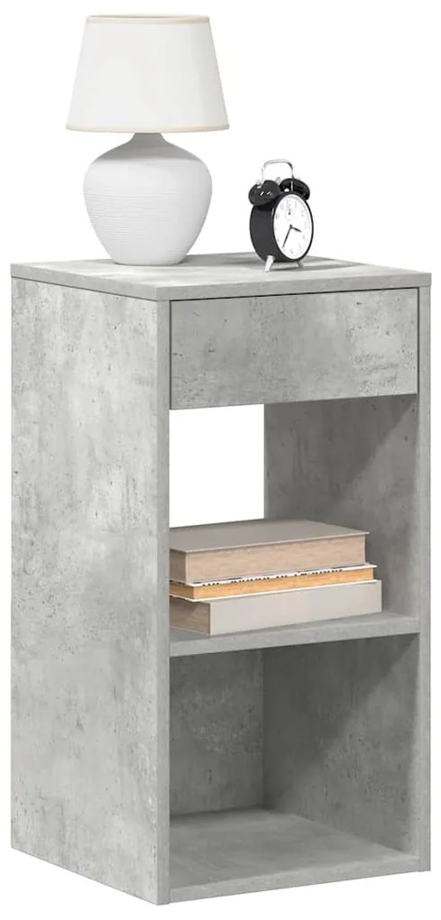 vidaXL Κομοδίνο με συρτάρι Γκρι Σκυροδέματος 35x34x66,5 εκ.