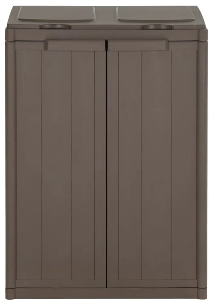 vidaXL Κάδος Απορριμμάτων με 2 Πόρτες Καφέ 65 x 45 x 88 εκ. από PP