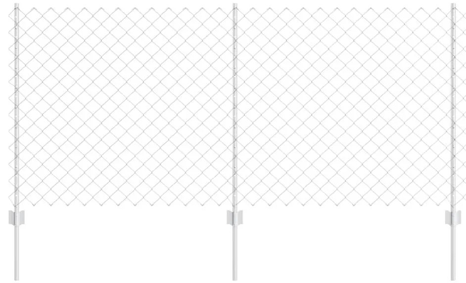 vidaXL Τεντώτο με στήριγμα Ασημί 1 x 25 m Ατσάλι