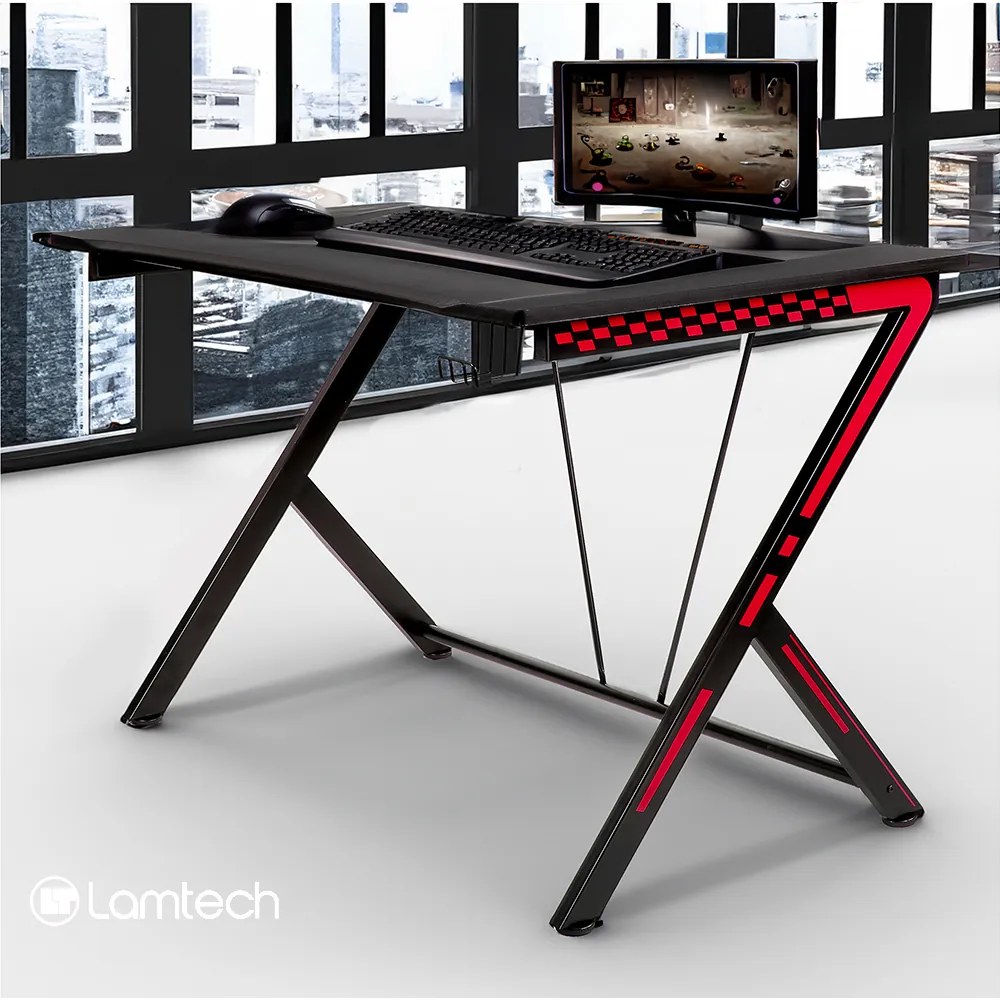LAMTECH GAMING DESK BLACK-RED