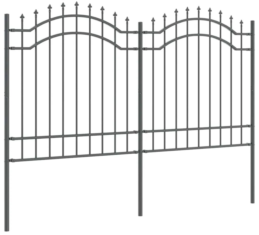 vidaXL Φράχτης Κήπου Γκρι 240 x 165 εκ. Ατσάλι με Επικάλυψη Πούδρας