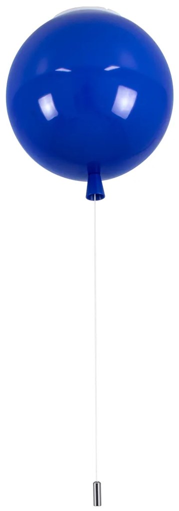 GloboStar BALLOON 00654 Μοντέρνο Παιδικό Φωτιστικό Οροφής Μονόφωτο Μπλε Πλαστικό Μπάλα Φ30 x Υ33cm