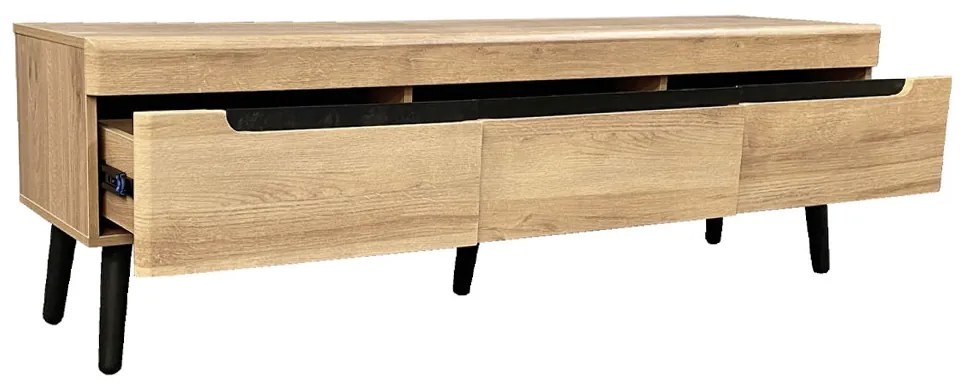 GRIF TV STAND ΦΥΣΙΚΟ ΜΑΥΡΟ 160x40xH50cm - 05-0752