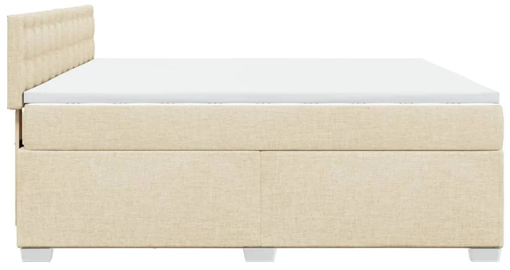 ΚΡΕΒΑΤΙ BOXSPRING ΜΕ ΣΤΡΩΜΑ ΚΡΕΜ 180X200 ΕΚ. ΥΦΑΣΜΑΤΙΝΟ 3288286