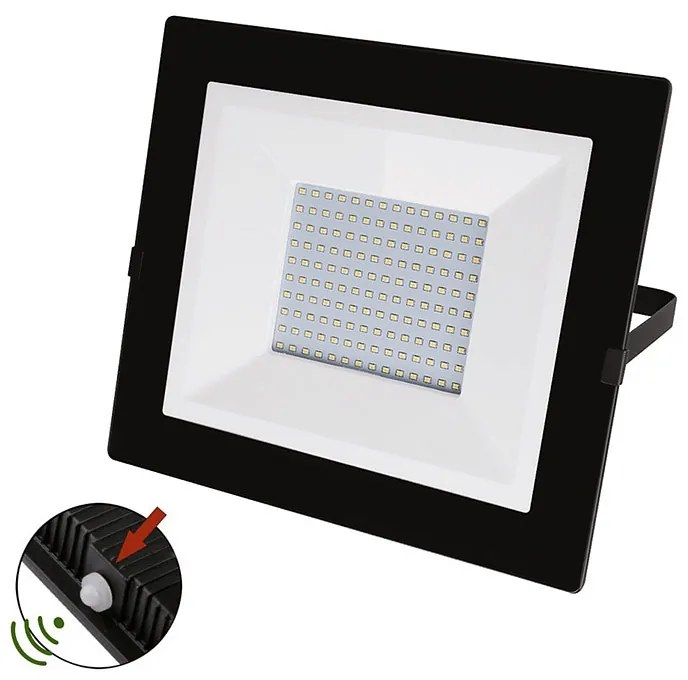 Adeleq Προβολέας Led-Smd 100W Φωτοκύτταρο 4000Κ Ip65 Μαύρος 3-03010011