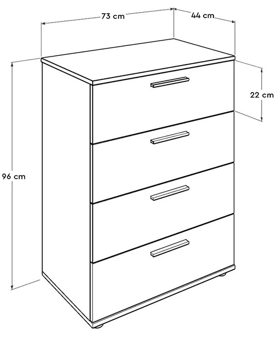 Συρταριέρα Trendline Megapap σε χρώμα sonoma 73x44x96εκ. - GP009-0073