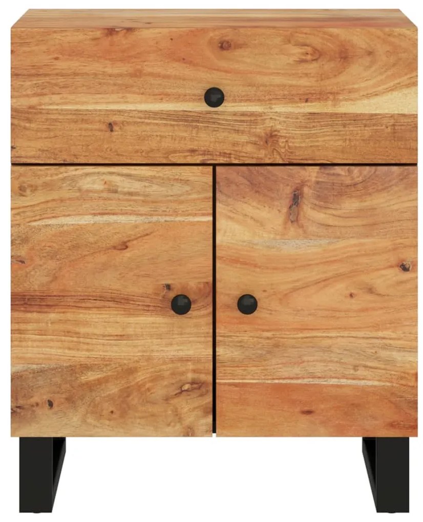 vidaXL Κομοδίνο 50 x 33 x 60 εκ. Μασίφ Ξύλο Ακακίας &amp; Επεξεργ. Ξύλο