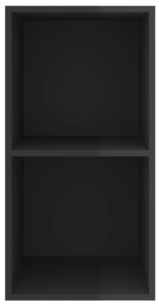 vidaXL Έπιπλο Τηλεόρασης Κρεμαστό Γυαλ. Μαύρο 37x37x72 εκ. Επεξ. Ξύλο