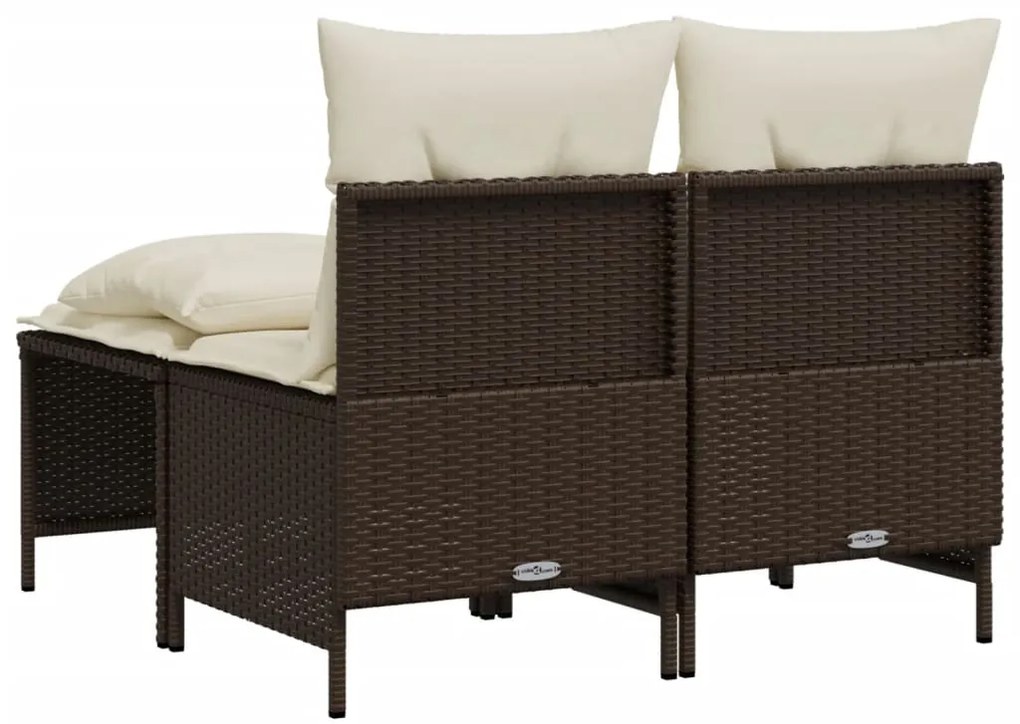 vidaXL Σαλόνι Κήπου Σετ 4 Τεμαχίων Καφέ Συνθετικό Ρατάν με Μαξιλάρια