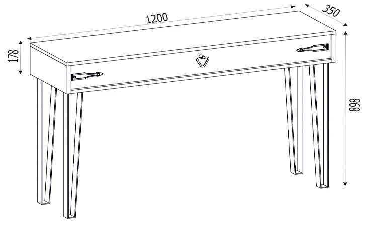 ΚΟΝΣΟΛΑ CENOVA MEGAPAP ΧΡΩΜΑ SAPPHIRE OAK 120X35X89,8ΕΚ.