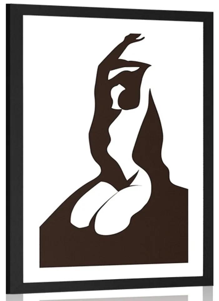Αφίσα με πασπαρτού Η ευαισθησία του σώματος μιας γυναίκας - 20x30 silver
