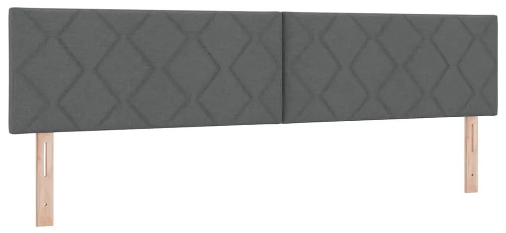 vidaXL Κρεβάτι box spring με στρώμα με στρώμα Σκούρο γκρι 200 x 200 cm
