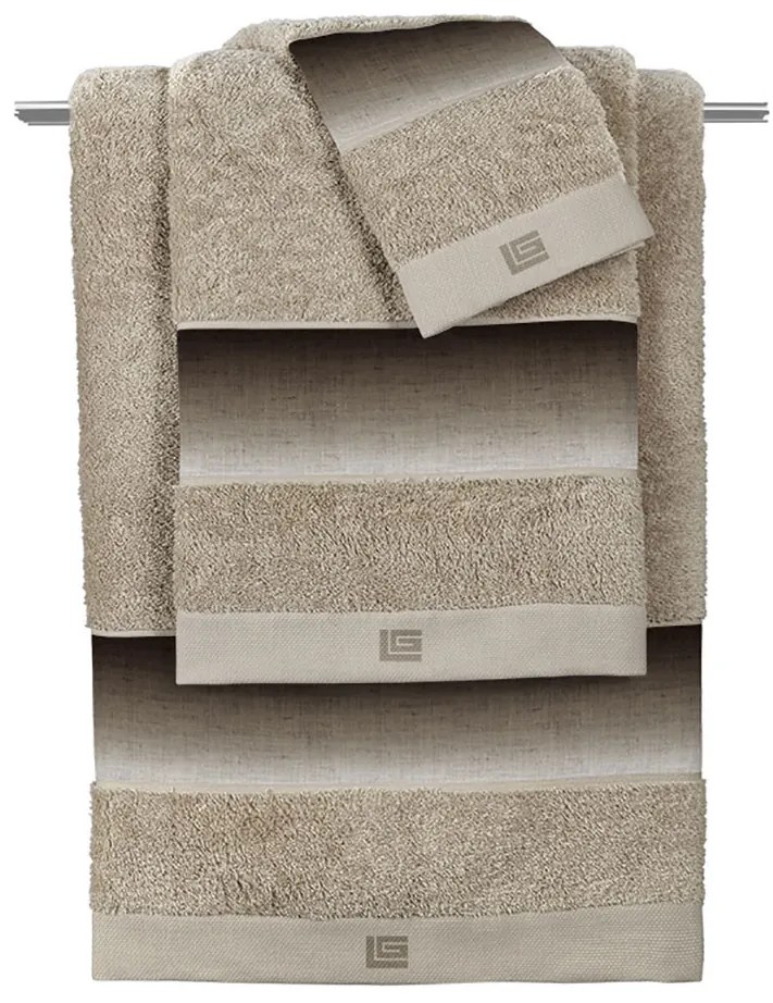 Πετσέτες Μπάνιου (Σετ 3τμχ) Guy Laroche Mykonos Beige 500gsm