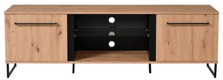 Έπιπλο Τηλεόρασης Sardinia TV 170 Artisan Oak - Μαύρο 170,5x42x54 εκ. 170.5x42x54 εκ.