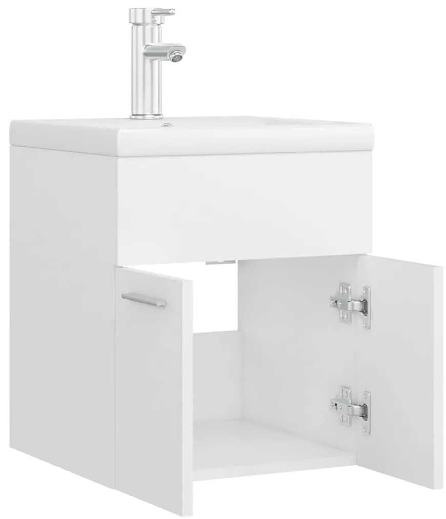 vidaXL Ντουλάπι Μπάνιου με Ενσωμ. Νιπτήρα Λευκό από Επεξεργασμένο Ξύλο