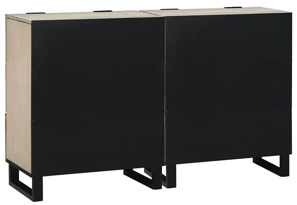 vidaXL Σετ Μπουφέδων 2 pcs Λευκό 60 x 33,5 x 75 εκ. Στερεό ξύλο μάνγκο