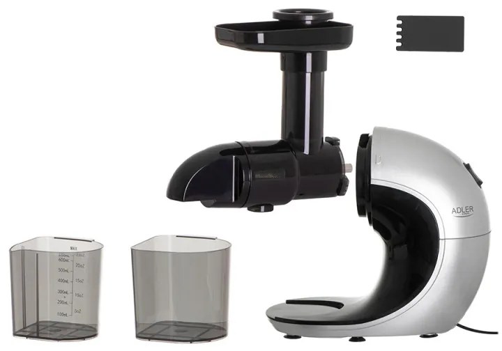 Αποχυμωτής Slow juicer Adler AD 4130, 150W, 650 ml, 90-105 σ.α.λ, Γκρι