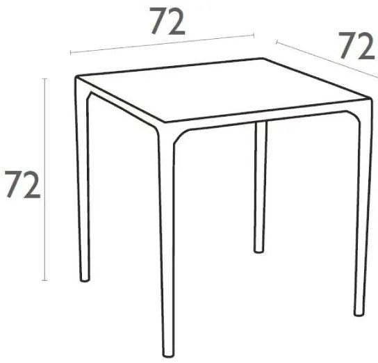 Τραπέζι Thermoplastic Injection Mango 72x72 Λευκό