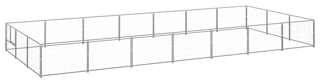 vidaXL Σπιτάκι Σκύλου Ασημί 21 μ² Ατσάλινο