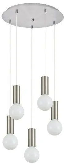 Κρεμαστό Φωτιστικό Οροφής Μέταλλο ADEPT TUBE H300 Φ40 Homelighting-77-8390-Νίκελ Ματ 77-8390