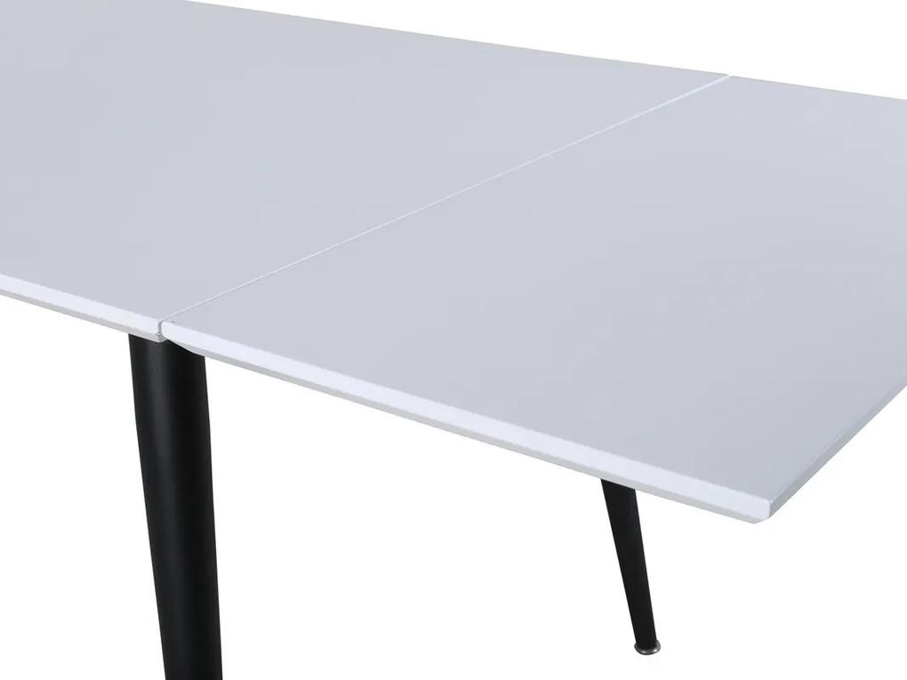 Τραπέζι Dallas 1719, Άσπρο, Μαύρο, 76x90x150cm, Επιμήκυνση, HPL, Ινοσανίδες μέσης πυκνότητας, Μέταλλο | Epipla1.gr