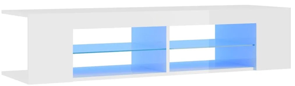 vidaXL Έπιπλο Τηλεόρασης με LED Γυαλιστερό Λευκό 135x39x30 εκ.