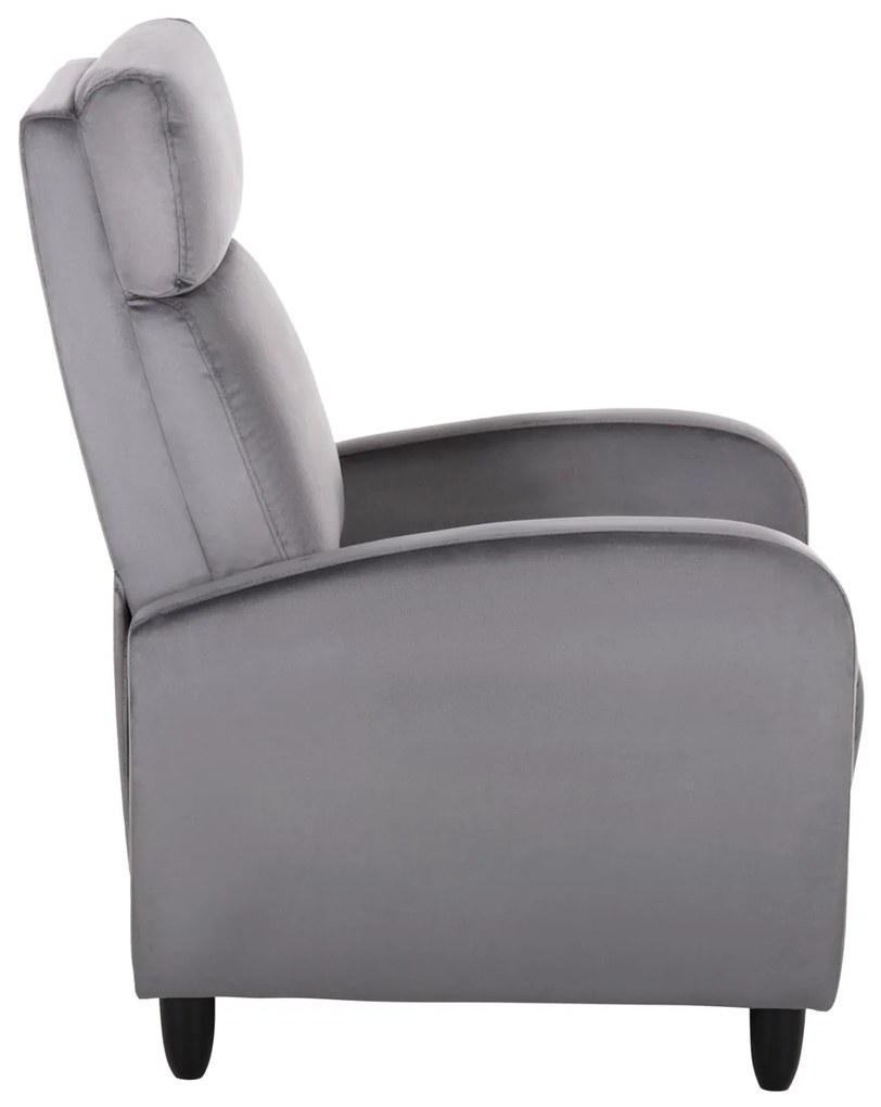 Πολυθρόνα HIBER RELAX C9782.01 Γκρί Βελούδο 67,5x90x104Υ εκ. 67.5x90x104 εκ.