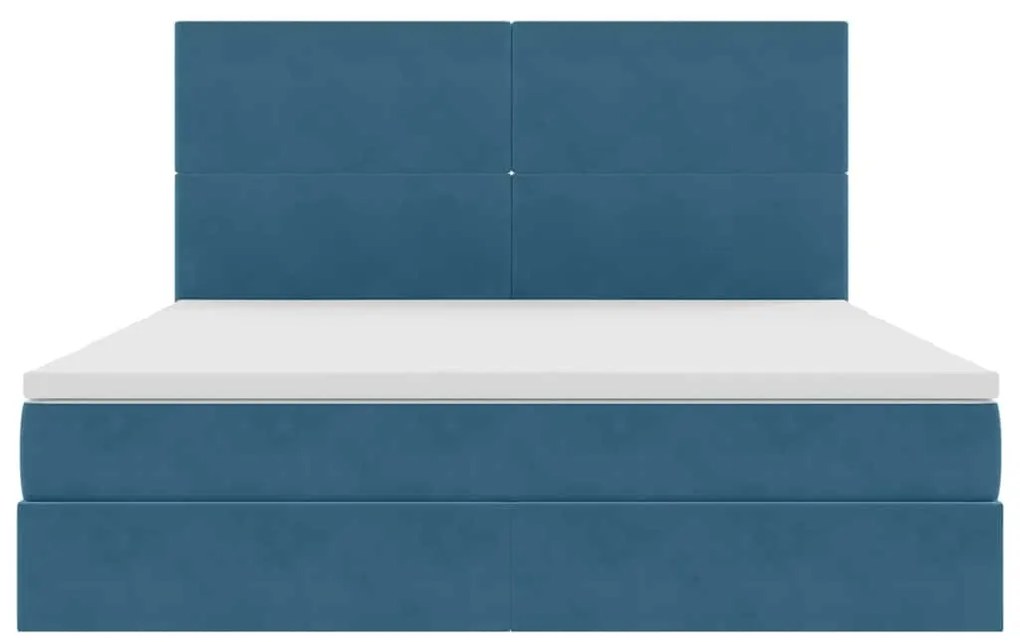 vidaXL Κρεβάτι με αποθηκευτικό χώρο και LED Σκούρο Μπλε 180 x 200 cm