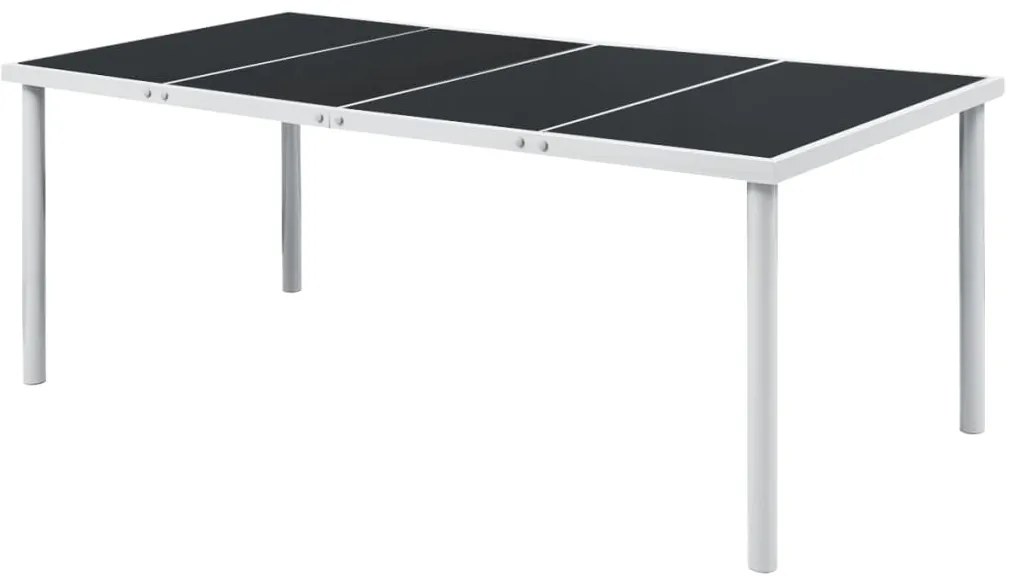 vidaXL Τραπέζι Κήπου Μαύρο 190 x 90 x 74 εκ. Ατσάλινο