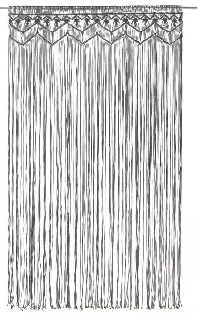 vidaXL Κουρτίνα Μακραμέ Ανθρακί 140 x 240 εκ. Βαμβακερή