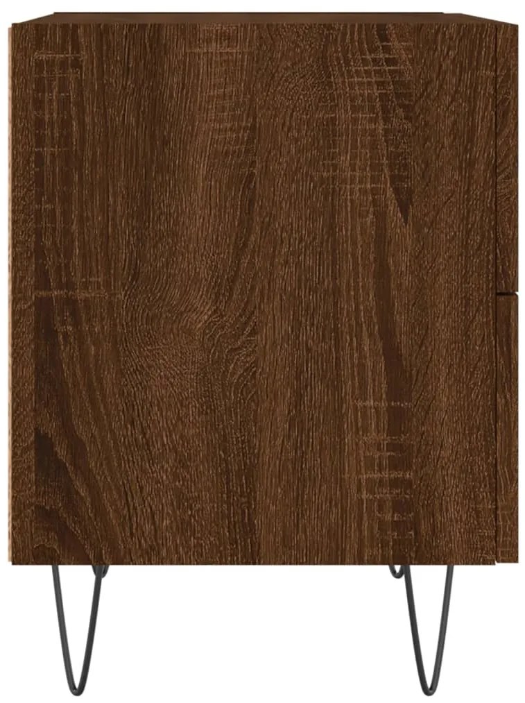 vidaXL Κομοδίνα 2 τεμ. Καφέ Δρυς 40 x 35 x 47,5 εκ. από Επεξεργ. Ξύλο