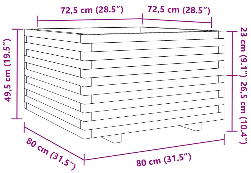 ΖΑΡΝΤΙΝΙΕΡΑ ΚΑΦΕ ΚΕΡΙΟΥ 80X80X49,5 ΕΚ. ΑΠΟ ΜΑΣΙΦ ΞΥΛΟ ΠΕΥΚΟΥ 3282531