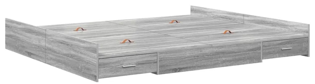 vidaXL Κρεβάτι με αποθηκευτικό χώρο Γκρίζο Σονομα 180 x 200 cm