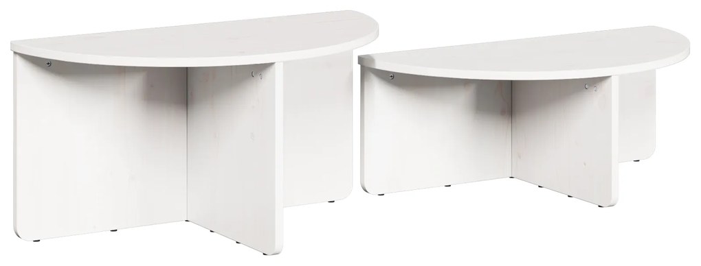 vidaXL Τραπεζάκι σαλονιού 2 pcs Λευκό Μασίφ ξύλο πεύκου