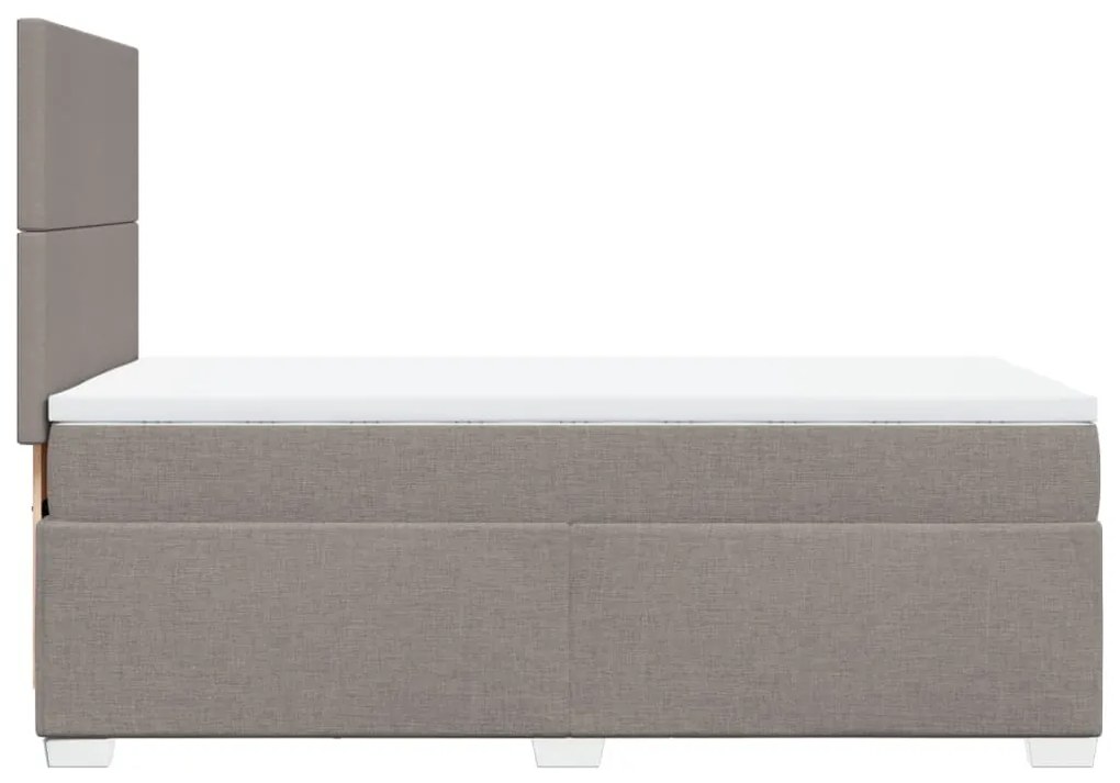 Κρεβάτι Boxspring με Στρώμα Taupe 90x200 εκ. Υφασμάτινο - Μπεζ-Γκρι