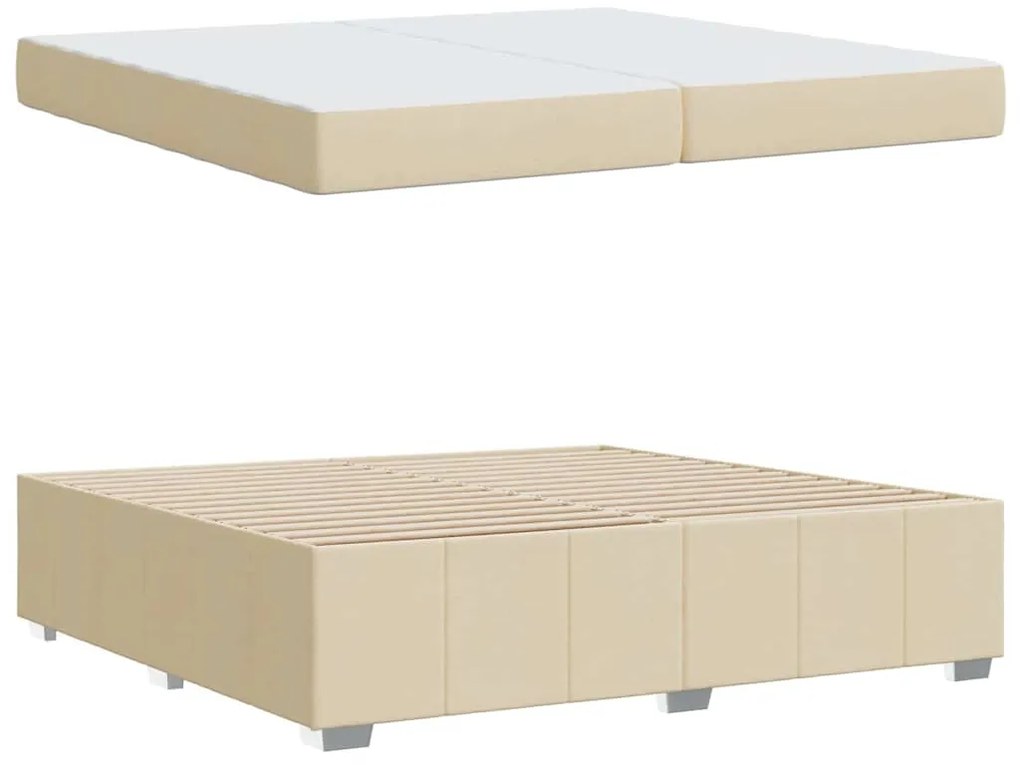 vidaXL Σκελετός Κρεβατιού Κρεμ 200 x 200 cm ύφασμα
