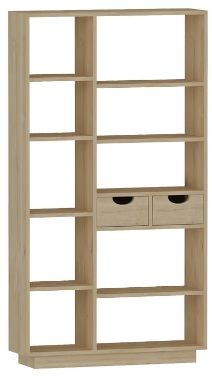 Βιβλιοθήκη με συρτάρια Dakin pakoworld σε oak απόχρωση 80x25x190εκ (1 τεμάχια)