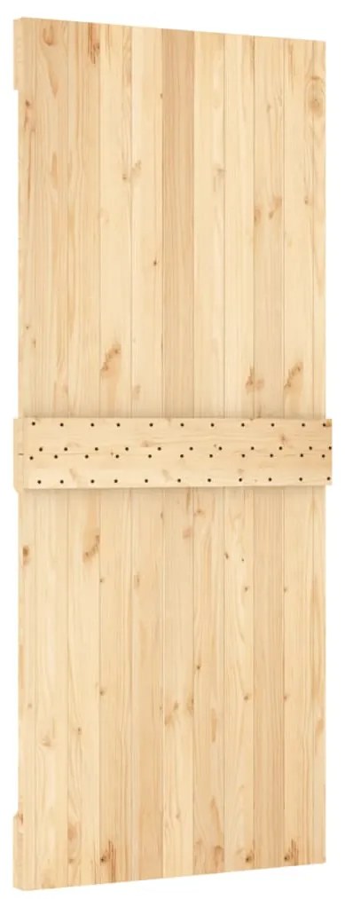 vidaXL Συρόμενη Μεσόπορτα με Μηχανισμό 85 x 210 εκ. Μασίφ Ξύλο Πεύκου