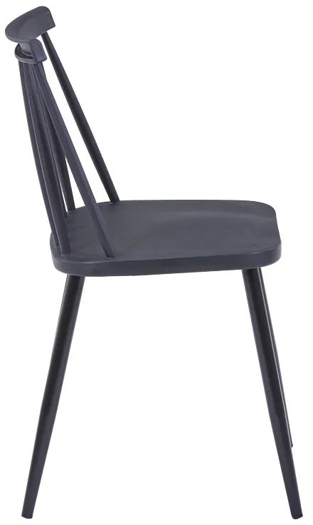 Καρέκλα Aurora I pp σε μαύρη απόχρωση-πόδι μεταλλικό μαύρο 43x48x79εκ 43x48x79 εκ.