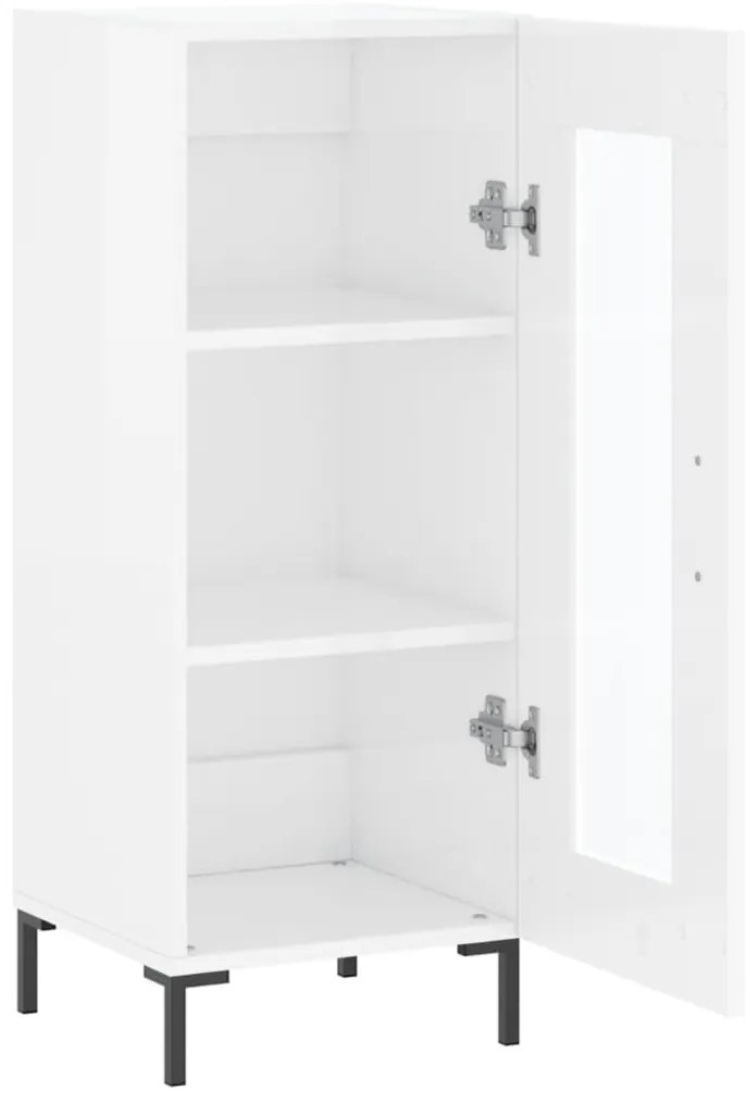 vidaXL Ντουλάπι Γυαλιστερό Λευκό 34,5x34x90 εκ. Επεξεργασμένο Ξύλο