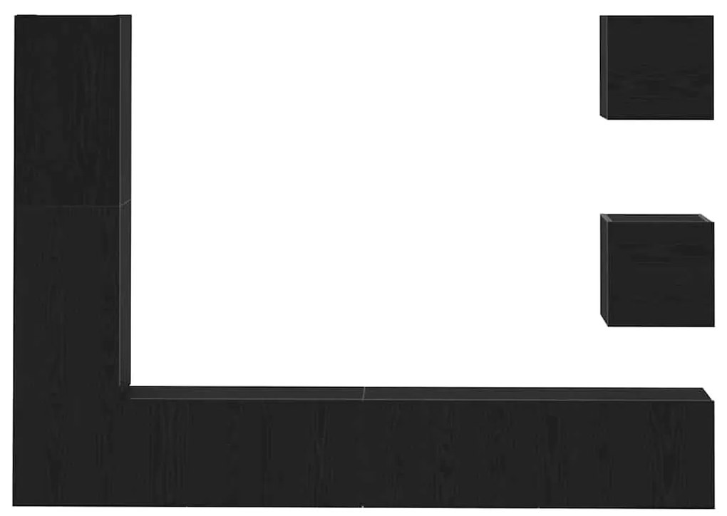 vidaXL Σετ Τηλεοπτικής Ντούσας 6 pcs Μαύρη δρυς 160 x 30 x 30.5 εκ.