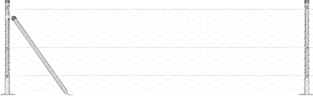 vidaXL Φράχτης Hexagon 0.4x25 μ Γαλβανισμένος Χάλυβας