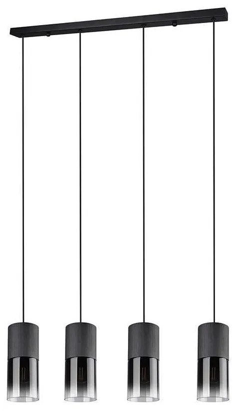 Φωτιστικό Οροφής - Ράγα Robin 310600432 Smoke-Black Trio Lighting Metal, Glass