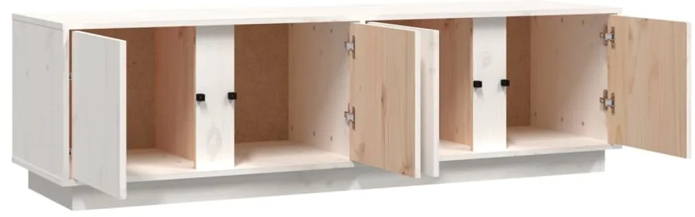 vidaXL Έπιπλο Τηλεόρασης Λευκό 140 x 40 x 40 εκ. από Μασίφ Ξύλο Πεύκου