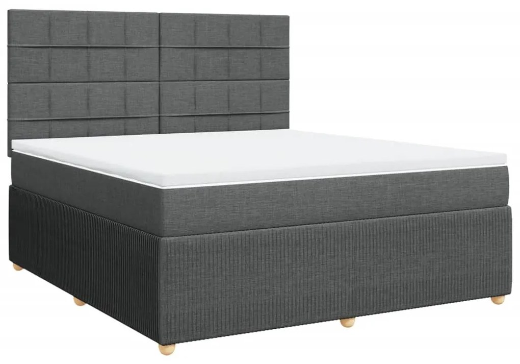 ΚΡΕΒΑΤΙ BOXSPRING ΜΕ ΣΤΡΩΜΑ ΣΚΟΥΡΟ ΓΚΡΙ 180X200 ΕΚ ΥΦΑΣΜΑΤΙΝ 3292136