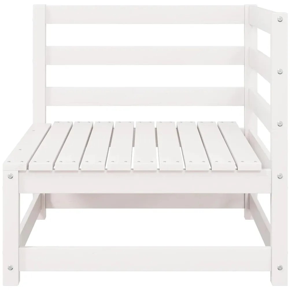 vidaXL Καναπέδες Κήπου Γωνιακοί 2 τεμ. Λευκοί από Μασίφ Ξύλο Πεύκου