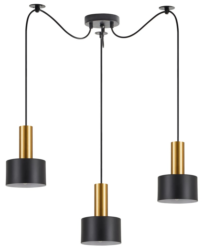 SE21-GM-4-BL3-MS1 ADEPT TUBE Gold Matt Pendant Black Metal Shade+