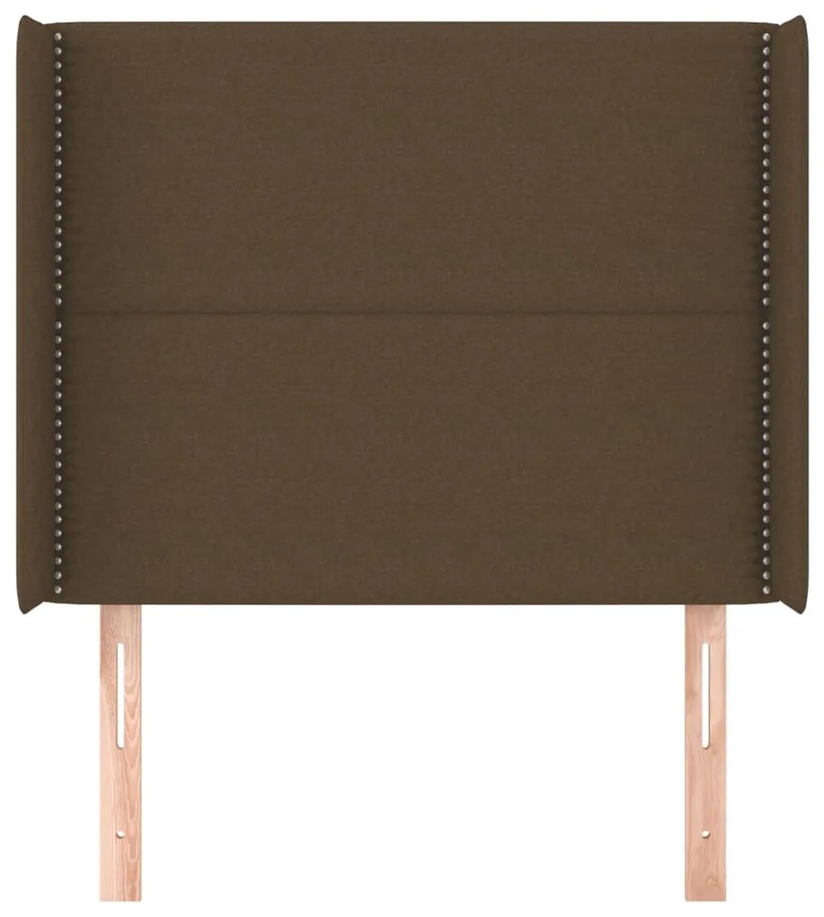 vidaXL Κεφαλάρι με Πτερύγια Σκούρο Καφέ 103x16x118/128 εκ. Υφασμάτινο