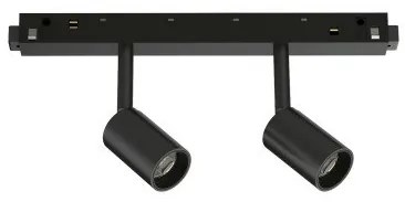 Σποτ Φωτιστικό Ράγας On-Off 2xLED 5W IP20 4000K Μαύρο Ego 321714 Ideal Lux-321714-Μαύρο 321714